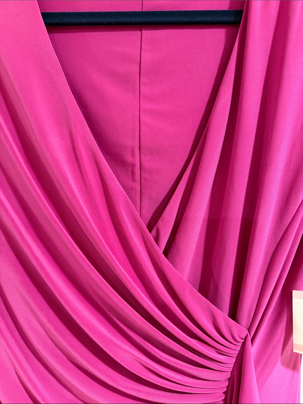 Kasper Magenta Faux Wrap Cascade Ruffle Sheath Dress Size 10 NWT Wedding Guest - Picture 7 of 7